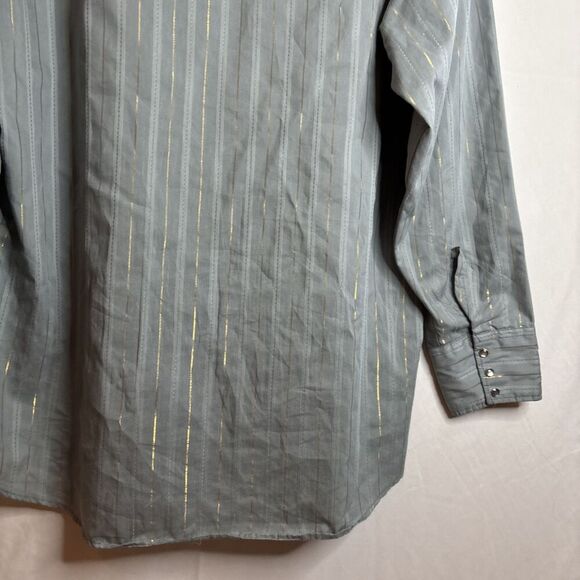 Ranch and Town by Panhandle Slim Western Shirt Stripe Pearl Snap Size 16 1/2 34 - Picture 10 of 12